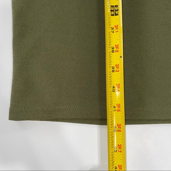 WOMEN ARMY GREEN HIGH WAIST WIDE LEG PANTS - Picture 6 of 8